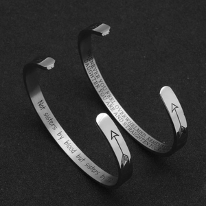 Inspirational Engraved Cuff Bracelet Stainless Steel Adjustable Open Bangle Jewelry Gift For Women Daughter Sister