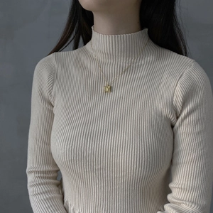 Minimalist square textured pendant necklace in gold finish on 925 sterling silver chain
