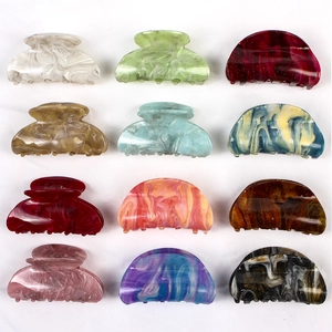 Large Marble Pattern Hair Claw Clip Acetate Acrylic Shark Clips Nonslip Strong Hold Styling Accessories For Women Girls