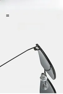 Detail view of screwless hinge and flexible metal temple of ultralight sunglasses