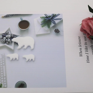 Detailed view of polar bear shaped resin crafts made from silicone molds in three sizes