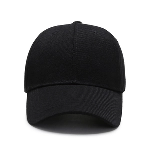 Classic black cotton twill baseball cap with minimalist six-panel design for men