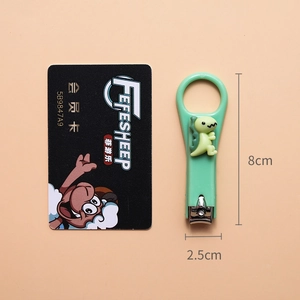 Cute green cartoon dinosaur nail clipper made of stainless steel with 8cm portable size