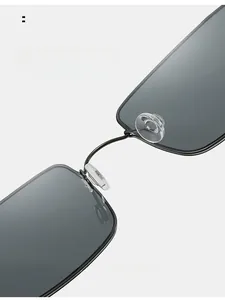 Detail shot of screwless sunglasses featuring comfortable transparent soft silicone nose pads