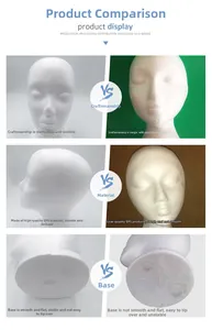 Detail of high-quality EPS foam mannequin head with smooth finish and flat stable base