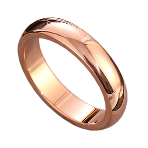 Minimalist wide rose gold stainless steel ring with high polished smooth finish