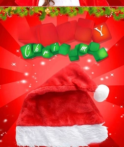 Bonnet de Noël classique en peluche rouge avec bordure en fausse fourrure blanche