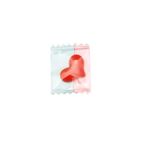 DIY red heart resin pendant in transparent candy bag packaging for jewelry making
