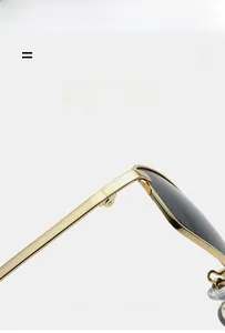 Detail of super elastic golden metal hinges and nose pads on vintage square sunglasses