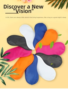 Close-up of lightweight breathable blackout eye masks in five vibrant assorted colors