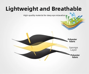 Three-layer breathable structure with polyester fabric and sponge layer for sleep mask