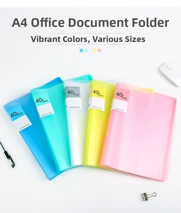 A4 macaron-colored display books with translucent PP covers for office organization