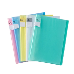 A4 A3 size folders in five pastel colors with spine label slots and 30 pockets