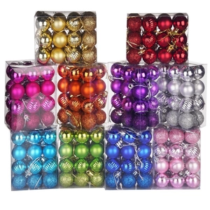 Set of 24 pieces 3cm Christmas balls in 10 colors including shiny and matte finishes
