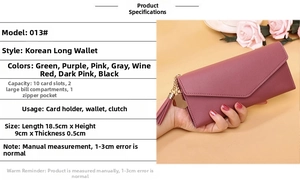 Detailed internal layout of slim wallet with 10 card slots and heart fringe charm
