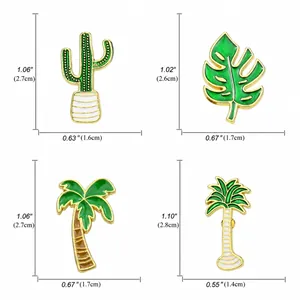 Guida alle taglie per spille smaltate tropicali con motivi cactus, palma e monstera