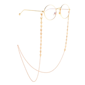 Chaîne De Lunettes Rétro Ton Or Métal Cuivre Charmes Couronne Creuse Cordon Lunettes Antidérapant Pour Femmes Élégant Mode