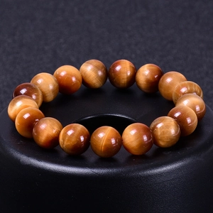 Natural Sun Tiger Eye Beaded Bracelet Round Gemstone Healing Stone Elastic Stretch Jewelry For Men And Women Fashion