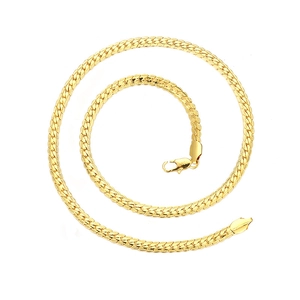 Mens 18K gold plated 5mm curb chain necklace featuring a secure lobster clasp closure