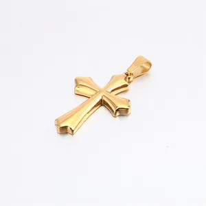 Cross Pendant Stainless Steel Religious Jewelry For Men Women Heart Flower Engraved Gothic Punk Hip Hop Style