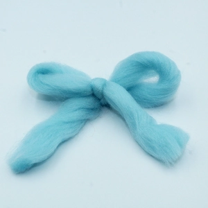 Sky blue macaron style flocked bow ornament for Christmas trees and DIY crafts