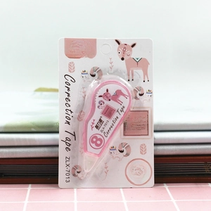 Pink cartoon correction tape for school kids with animal graphics on high quality packaging