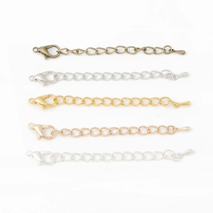 Catena estensione da 5,5cm con chiusura a moschettone in oro, argento, bronzo e oro rosa