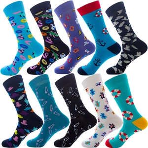 Neuheit Crew Socken Lustige Muster Baumwollmischung Lässig Atmungsaktiv Pizza Hut Flamingo Drucke Modische Strumpfwaren