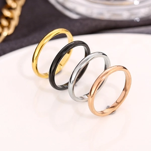 Minimalistischer Schlichter Bandring Titanstahl Hochglanzpoliert Spiegelglanz Einfacher Dünner Fingerring Schmuck Für Damen