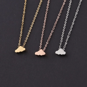 Cloud Pendant Necklace Stainless Steel 18K Gold Plated Mirror Polished Clavicle Chain Jewelry For Women