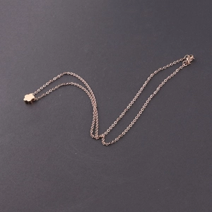Polished rose gold stainless steel clover flower pendant necklace on minimalist chain