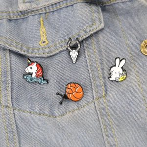 Enamel snail and animal pins set on denim jacket, trendy fashion jewelry for women