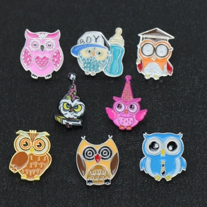 Lot de Broches Émaillées en Forme de Hibou de Dessin Animé en Alliage de Zinc avec Goutte d'Huile pour Vêtements Sac à Dos Accessoires Bijoux Unisexe