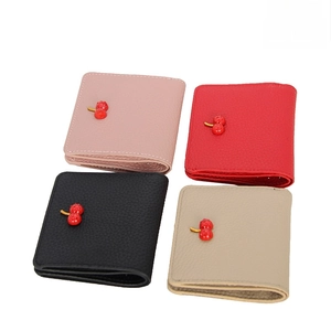 Slim cowhide leather wallets with cherry accent and RFID protection in four colors