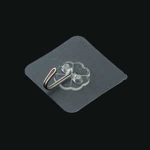 Strong transparent adhesive wall hook with stainless steel nail for picture hanging