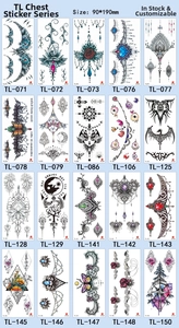 Detailed catalog of 20 waterproof floral and geometric temporary tattoos for women