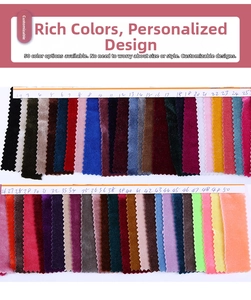 Échantillons détaillés de 50 couleurs de velours pour accessoires de chouchous personnalisés