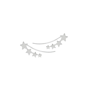 Elegant S925 sterling silver star ear climbers featuring four stars in a minimalist style