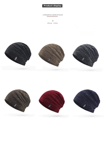 Detail view of winter chenille knit beanies showing multiple colors and soft texture