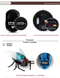 Dettaglio dei vani batteria per il giocattolo mosca telecomandato e il trasmettitore