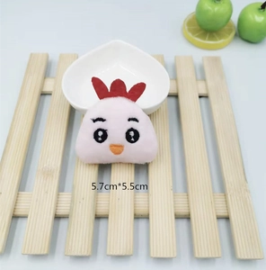 Close-up of a 5.7cm pink plush chick brooch decoration for hats and backpacks