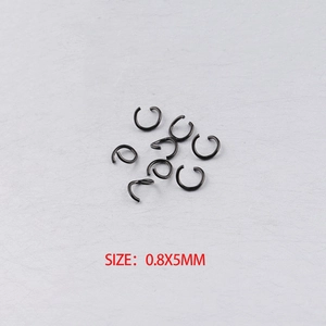 Black stainless steel 0.8x5mm open jump rings for DIY jewelry making accessories