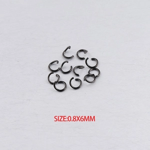Black stainless steel 0.8x6mm jump rings for DIY jewelry making accessories, 100pcs pack