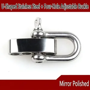 Mirror polished 304 stainless steel U-shaped buckle with 4-hole adjustable design