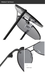 Detail view of adjustable silicone nose pads and reinforced metal hinges on black sunglasses