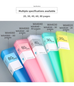 A4 display books in five vibrant colors with 20 to 80 pockets capacity detail