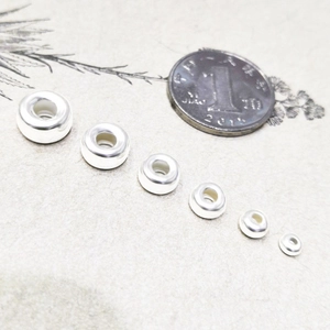 925 Sterling Silver Wheel Beads Polished Flat Spacer Loose Beads For DIY Jewelry Making Necklaces Bracelets Handmade Material