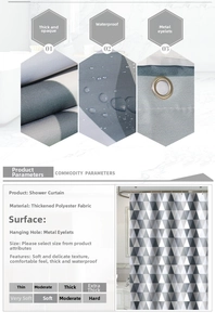 Detail showing waterproof polyester fabric with grey triangle pattern and metal eyelets