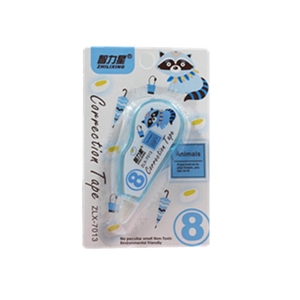 Cute blue and white raccoon animal stationery correction tape in 8m length for students
