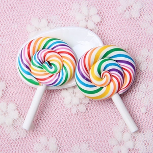 Charm's sucette spirale arc-en-ciel pour coques de téléphone et décorations DIY